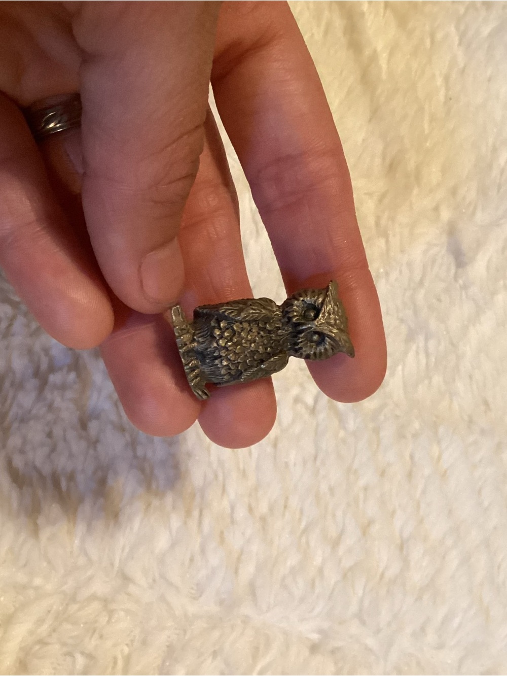 Vintage Pewter Wilson Hudson Owl Figurine Cute Unique Owl Collection Piece